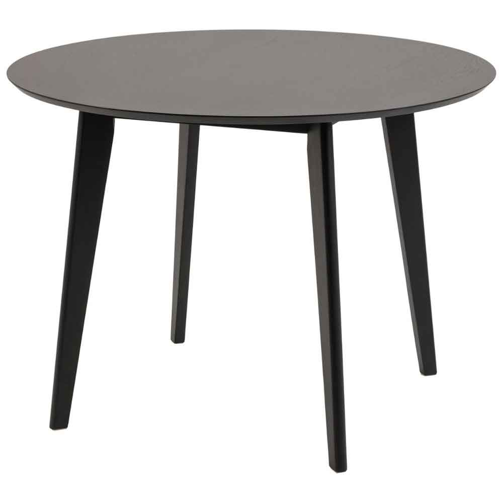 Reims Wooden Round Dining Table With 4 Chairs in Black