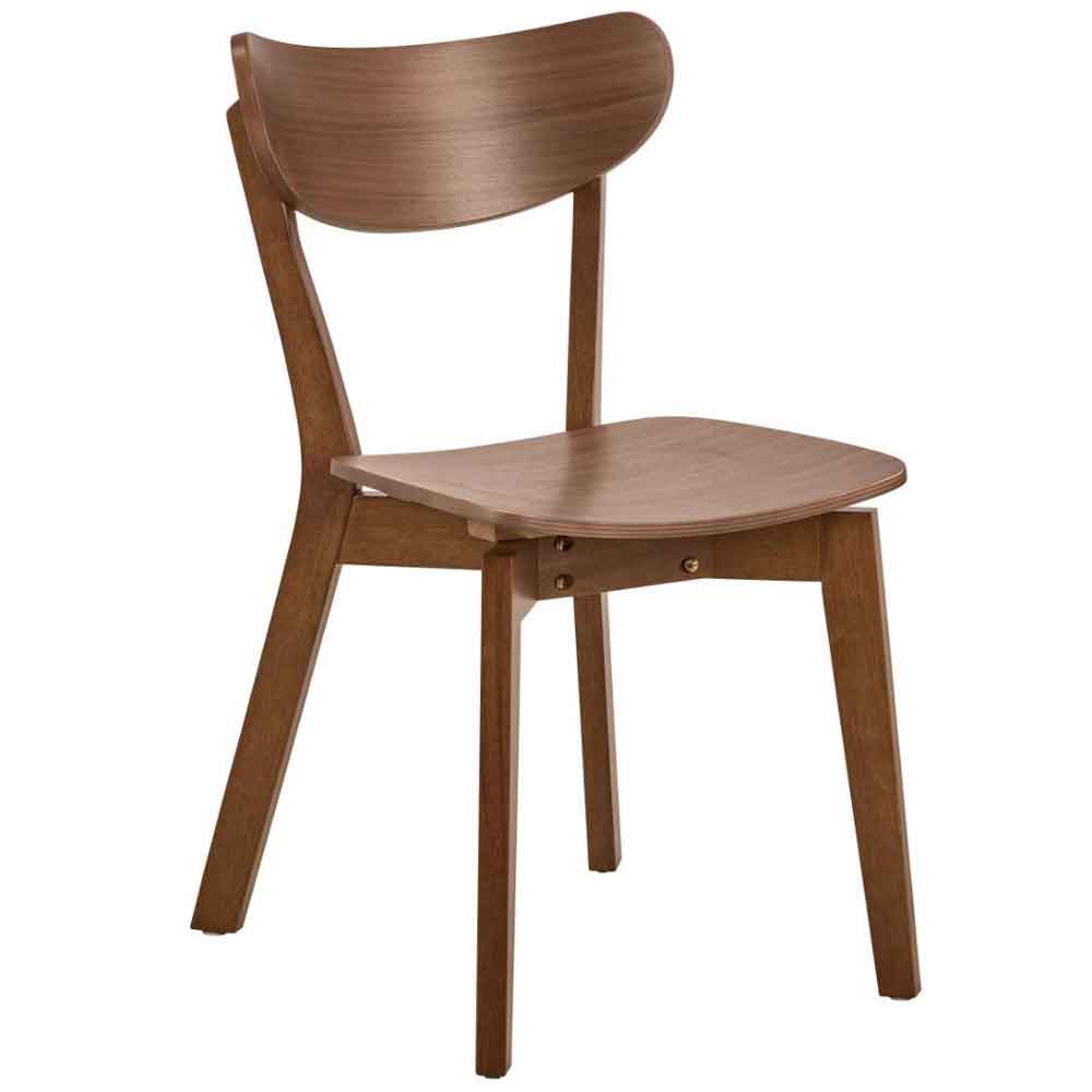 Reims Wooden Round Dining Table With 4 Chairs in Walnut