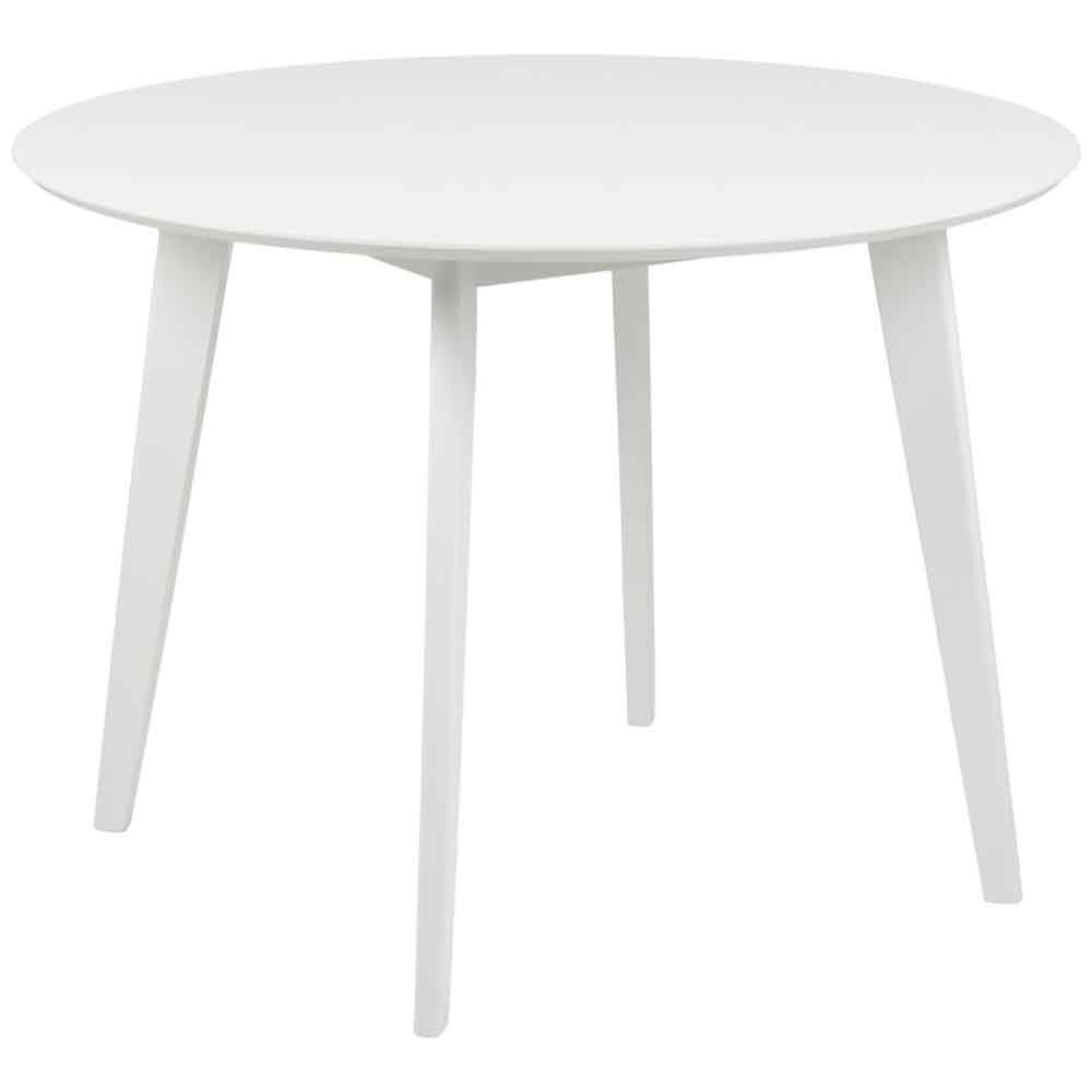Reims Wooden Round Dining Table With 4 Chairs in White