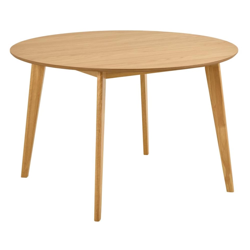 Reims Wooden Round Dining Table In Matt Oak
