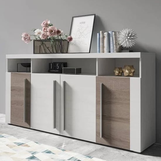 Product photograph of Reims Wooden Sideboard With 4 Doors In Andersen Pine from Furniture in Fashion