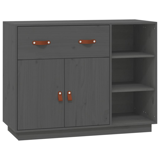 Reinier Pinewood Sideboard With 2 Doors 1 Drawer In Grey