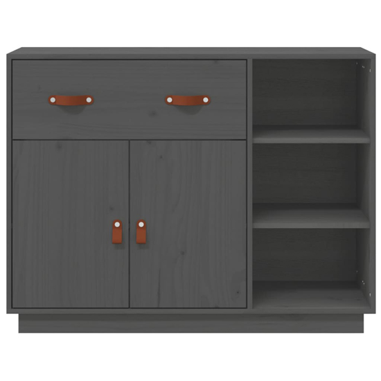 Reinier Pinewood Sideboard With 2 Doors 1 Drawer In Grey
