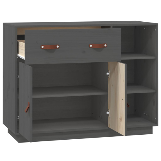Reinier Pinewood Sideboard With 2 Doors 1 Drawer In Grey