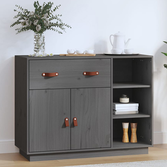 Read more about Reinier pinewood sideboard with 2 doors 1 drawer in grey