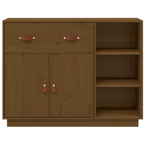 Reinier Pinewood Sideboard With 2 Doors 1 Drawer In Honey Brown