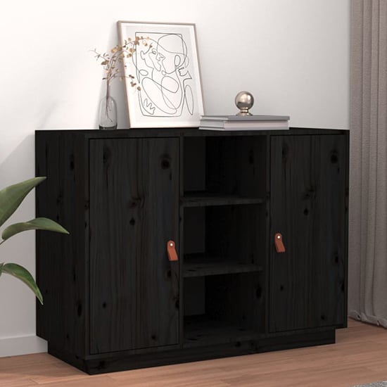 Read more about Reinier pinewood sideboard with 2 doors in black