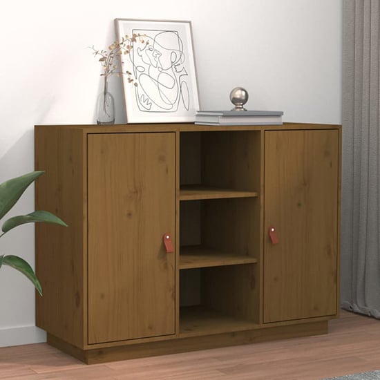 Read more about Reinier pinewood sideboard with 2 doors in honey brown