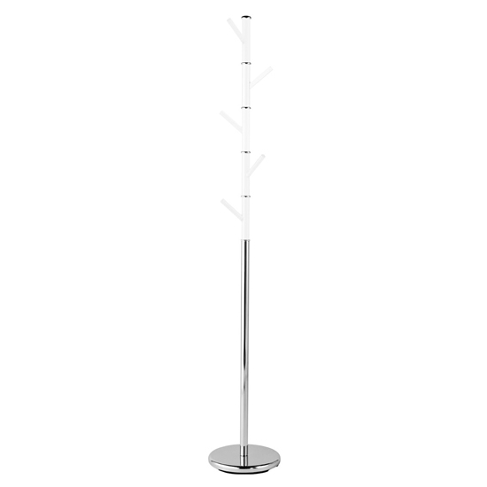 Photo of Rekani acrylic coat stand with silver metal base