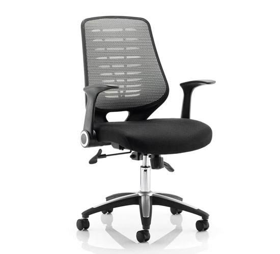 Photo of Relay task silver back office chair with airmesh black seat