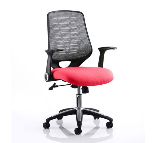 Photo of Relay task silver back office chair with bergamot cherry seat