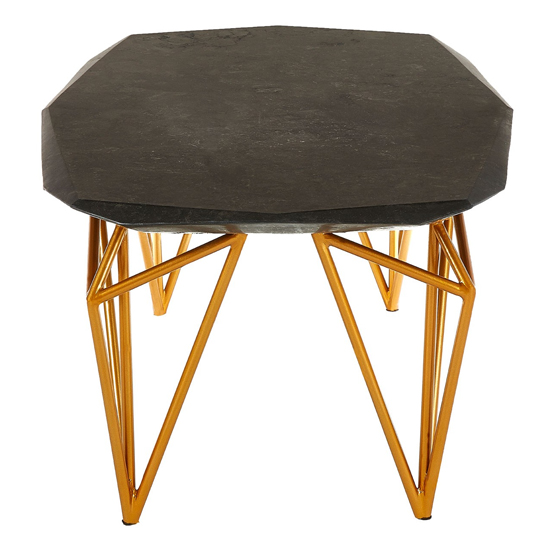 Relics Black Marble Coffee Table With Gold Angular Legs Sale