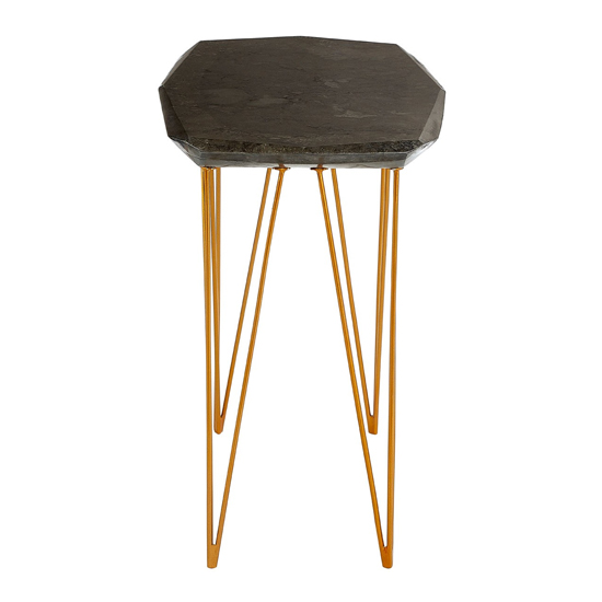 Relics Black Marble Large Side Table With Gold Angular Legs_3