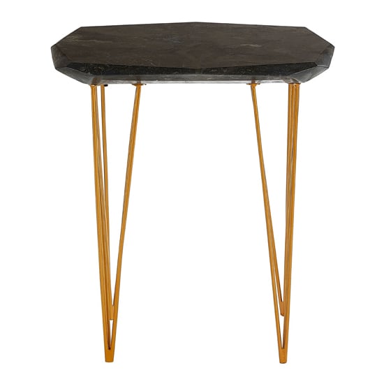Relics Black Marble Small Side Table With Gold Angular Legs_2
