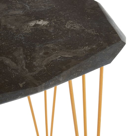Relics Black Marble Small Side Table With Gold Angular Legs_4