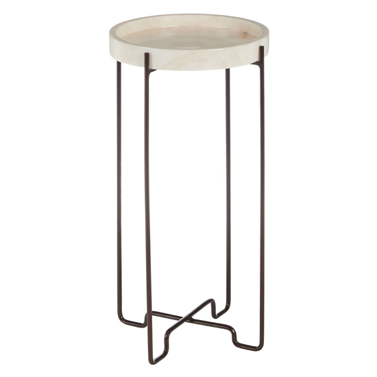 Relics Natural Onyx Stone Round Side Table With Black Frame Furniture