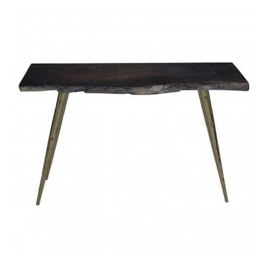 Relics Petrified Wood Top Console Table In Black FiF