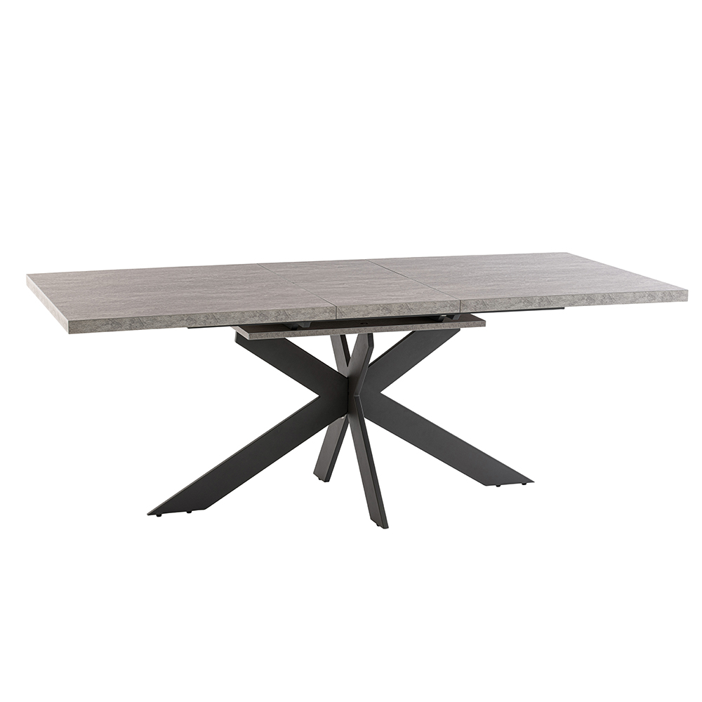 Remika Rectangular Wooden Extending Dining Table In Light Grey