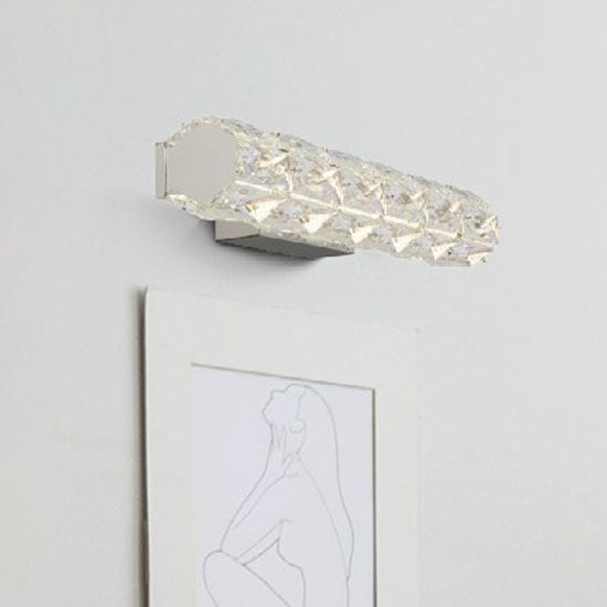 Product photograph of Remy Led Small Tube Bar Wall Light In Chrome With Crystal Trim from Furniture in Fashion