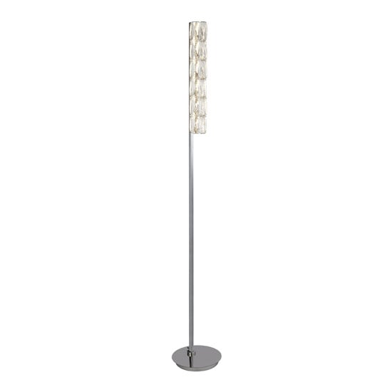 Remy LED Tube Bar Floor Lamp In Chrome With Clear Crystal Trim_1