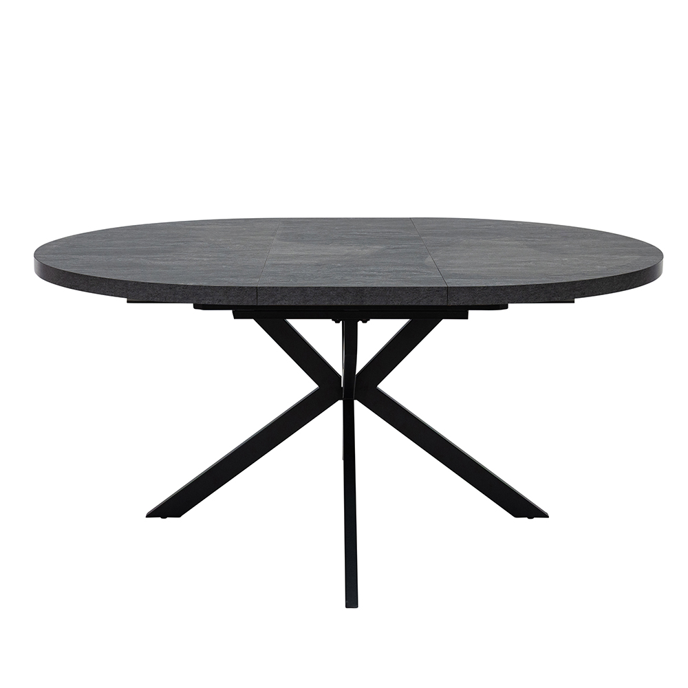Remy Oval Wooden Extending Dining Table in Charcoal
