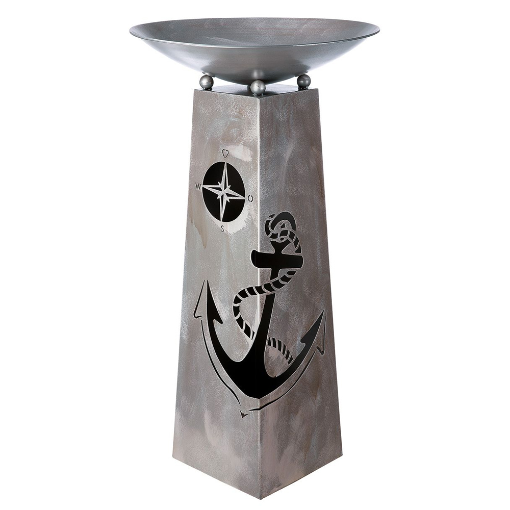 Renee Metal Anchor Design Bowl Stand In Silver