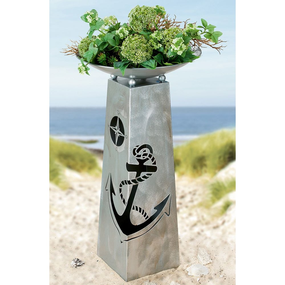 Renee Metal Anchor Design Bowl Stand In Silver