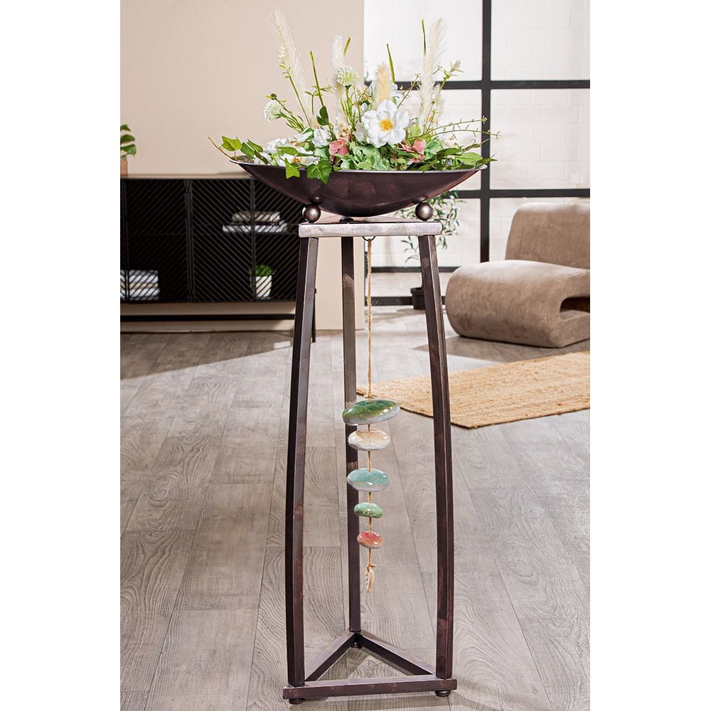 Renee Metal Bowl Stand In Brown