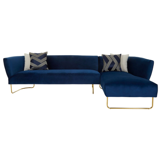 Reneey Upholstered Velvet 5 Seater Corner Sofa In Dark Blue_2