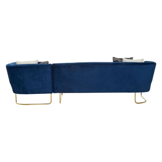 Reneey Upholstered Velvet 5 Seater Corner Sofa In Dark Blue_4