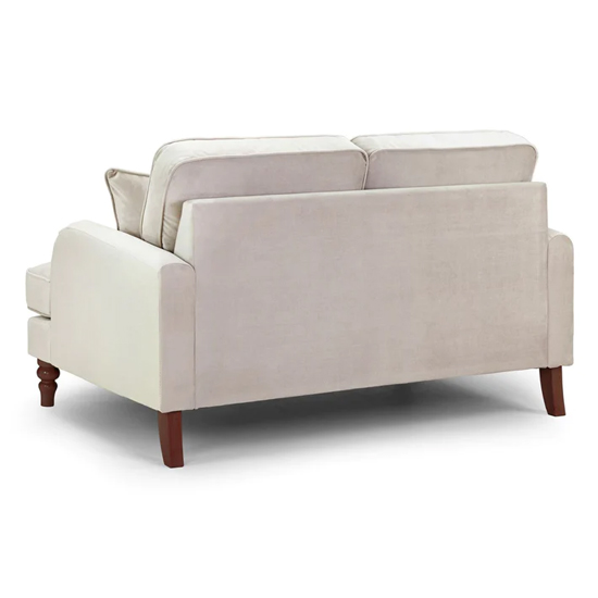 Rennes Plush Velvet 2 Seater Sofa In Beige_2