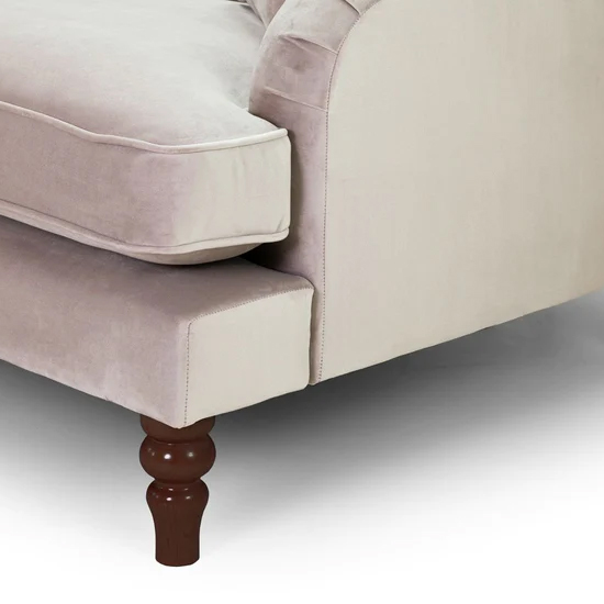 Rennes Plush Velvet 3 Seater Sofa In Beige_5