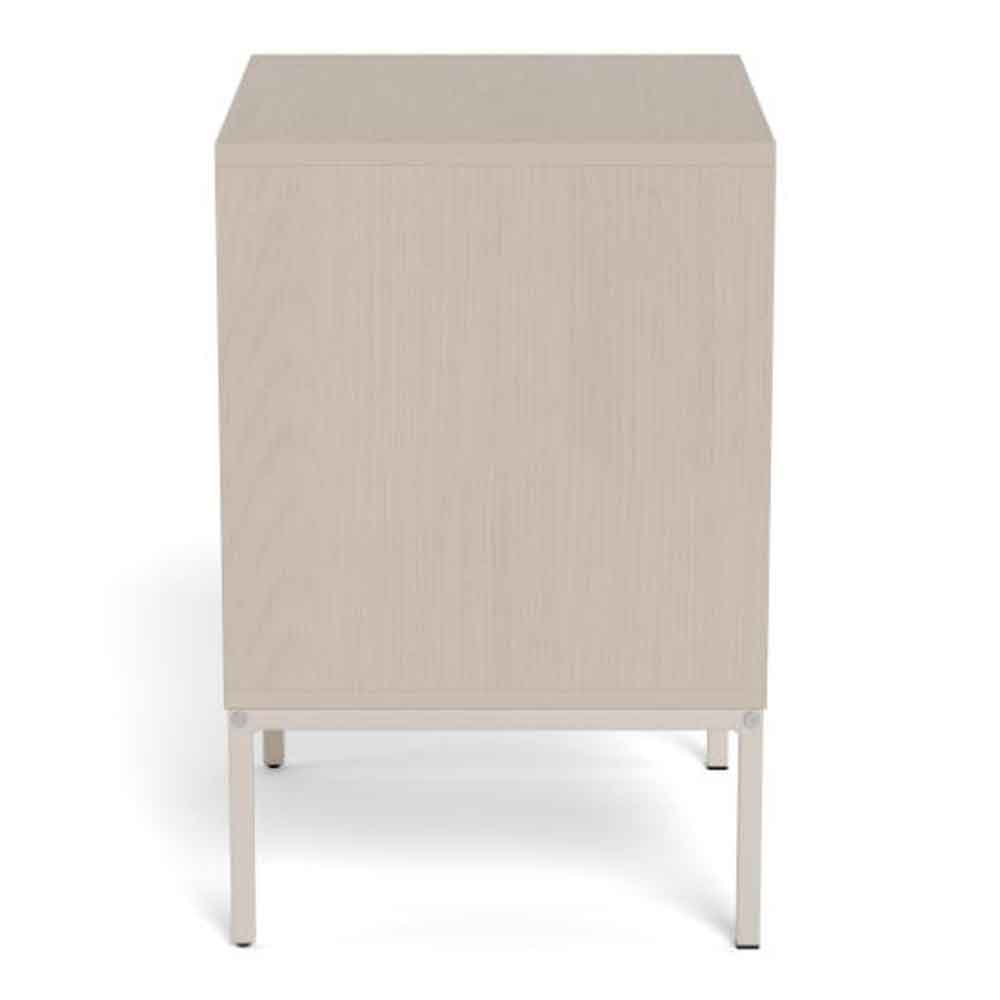 Rennes Wooden Bedside Cabinet With 2 Drawers - Grey