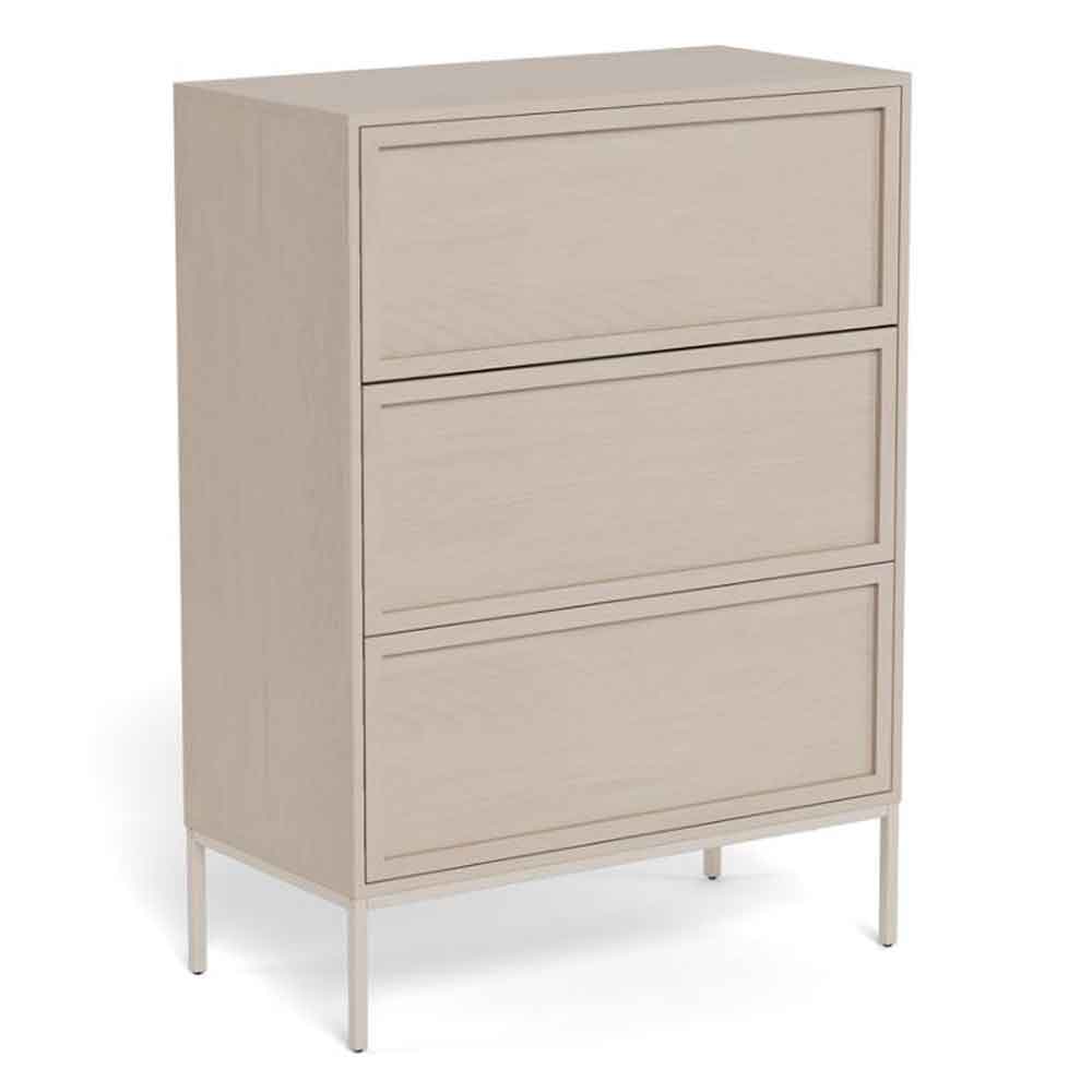 Rennes Wooden Chest Of 3 Drawers - Grey