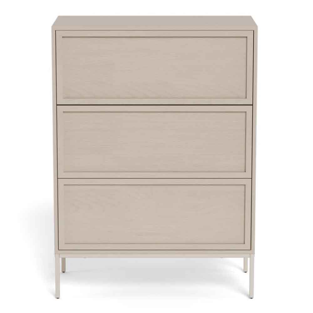 Rennes Wooden Chest Of 3 Drawers - Grey