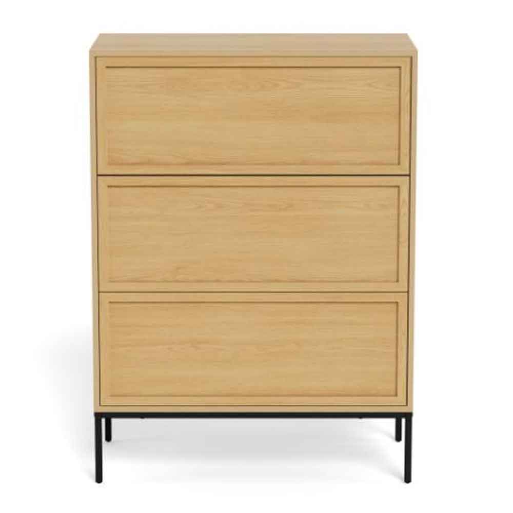 Rennes Wooden Chest Of 3 Drawers - Wild Oak