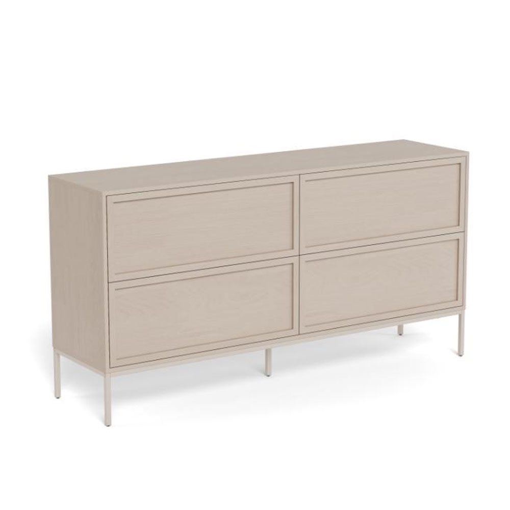 Rennes Wooden Chest Of 4 Drawers in Grey