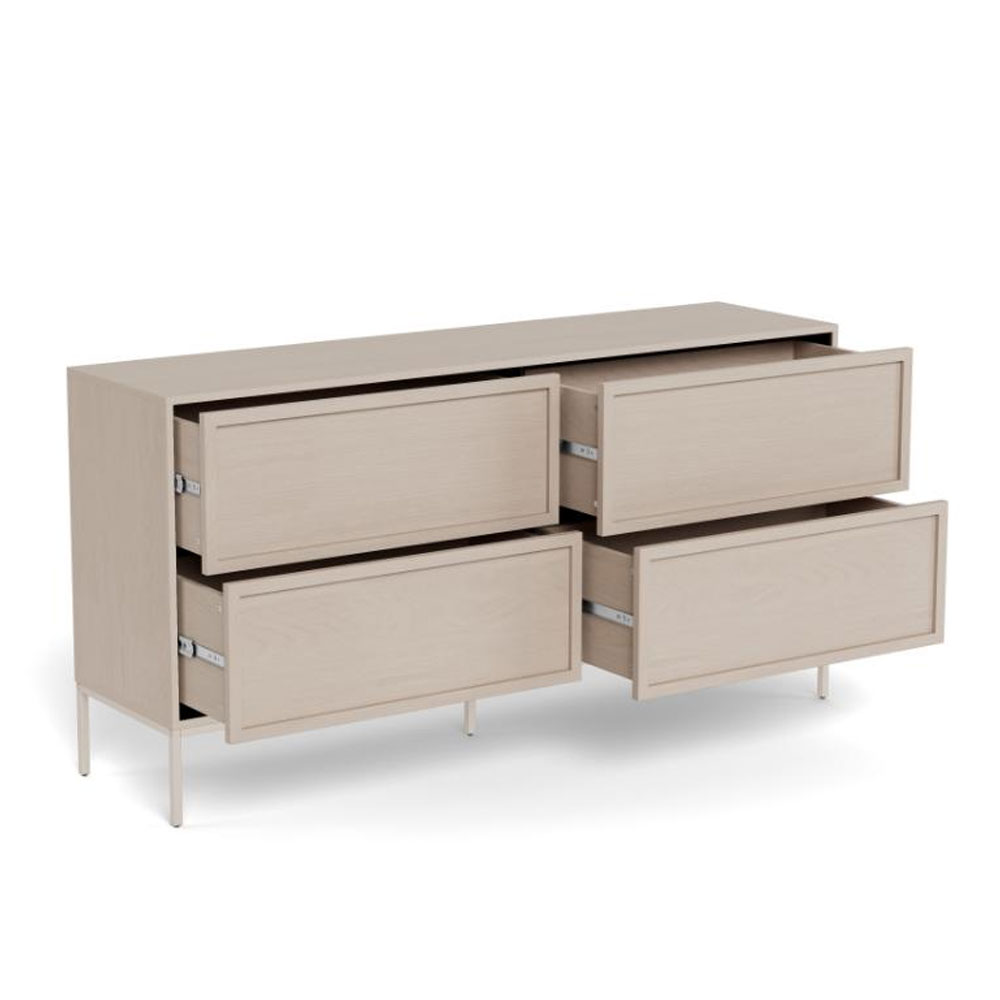 Rennes Wooden Chest Of 4 Drawers in Grey