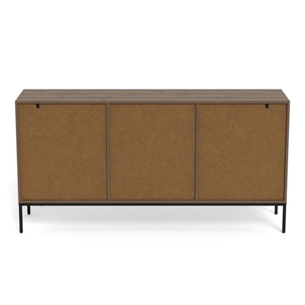 Rennes Wooden Sideboard with 3 Doors in Smoked Oak
