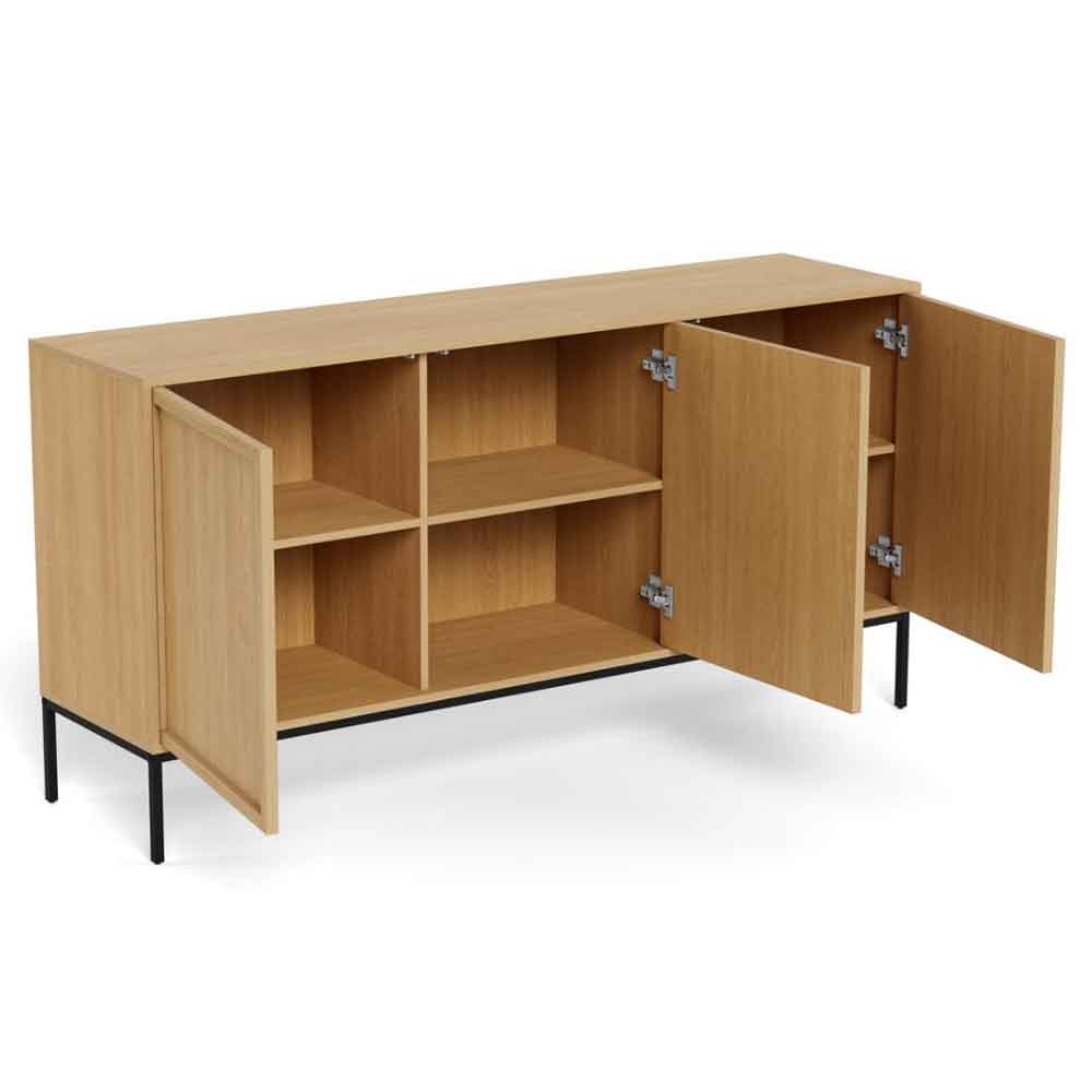Rennes Wooden Storage Cabinet With 3 Doors - Wild Oak