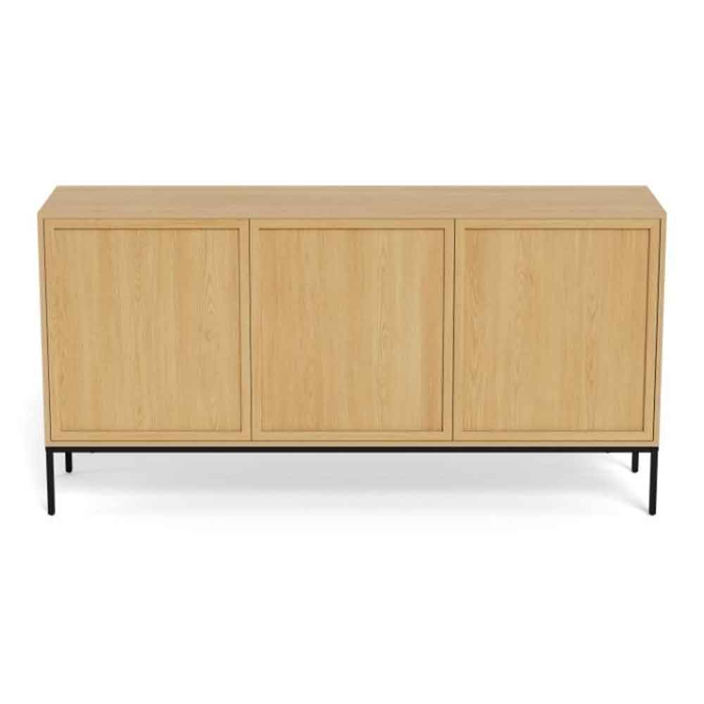 Rennes Wooden Storage Cabinet With 3 Doors - Wild Oak