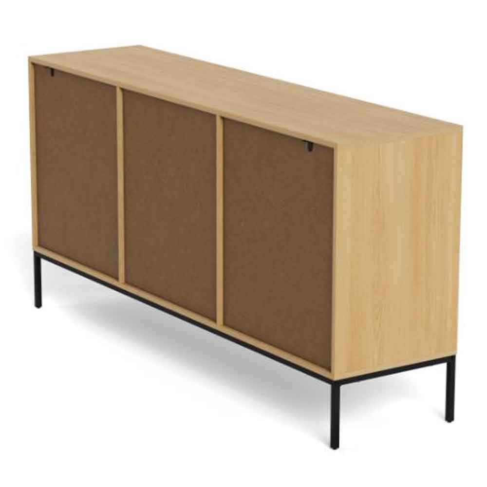Rennes Wooden Storage Cabinet With 3 Doors - Wild Oak