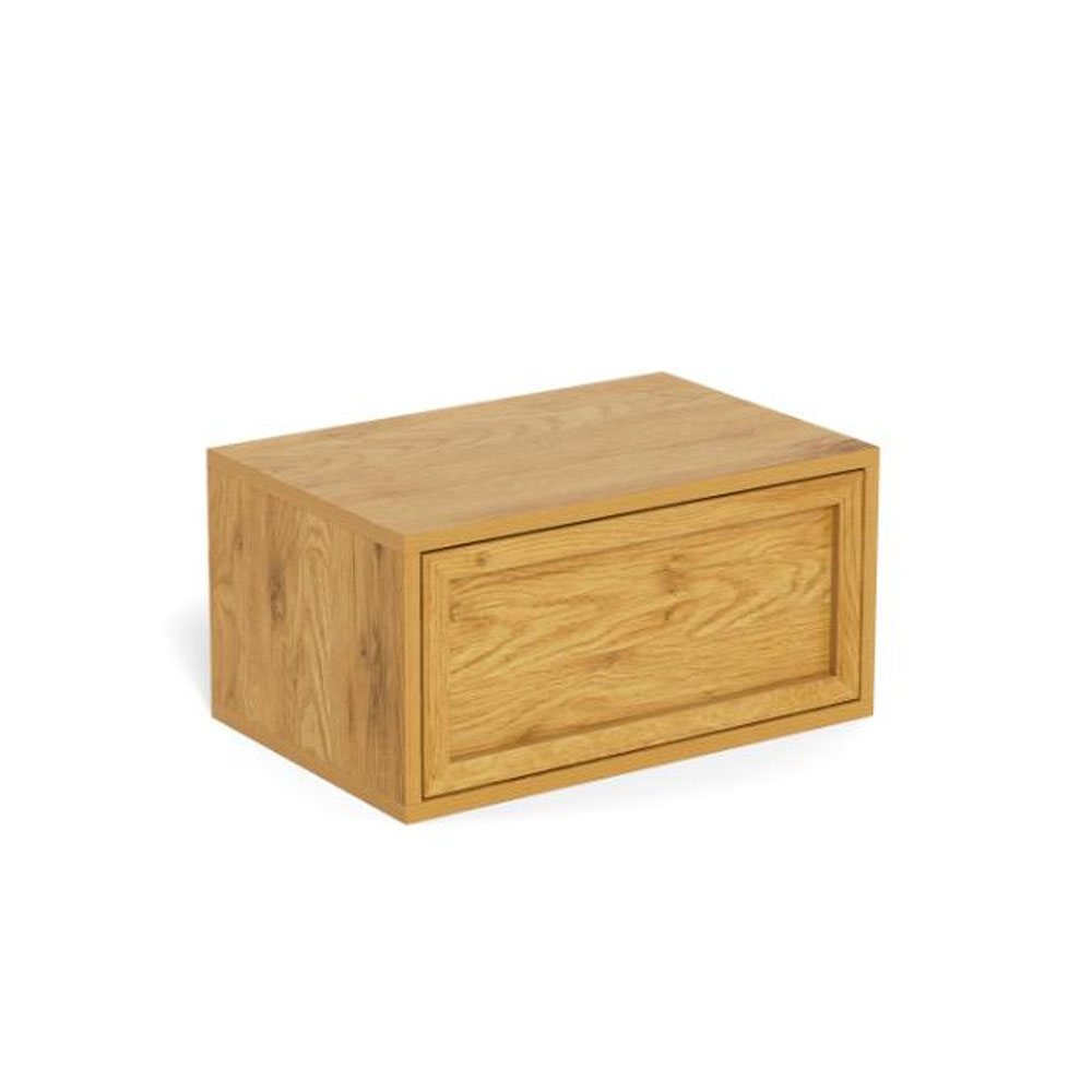 Rennes Wooden Wall Mounted Bedside Cabinet in Matt Wild Oak