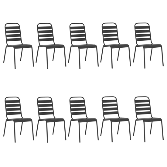 Reno Large Steel 11 Piece Garden Dining Set In Anthracite