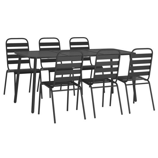 Reno Medium Steel 7 Piece Garden Dining Set In Anthracite