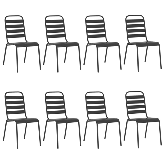 Reno Medium Steel 9 Piece Garden Dining Set In Anthracite
