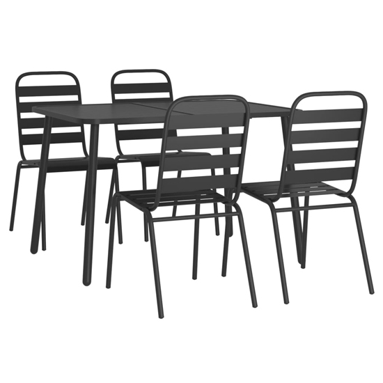 Reno Small Steel 5 Piece Garden Dining Set In Anthracite