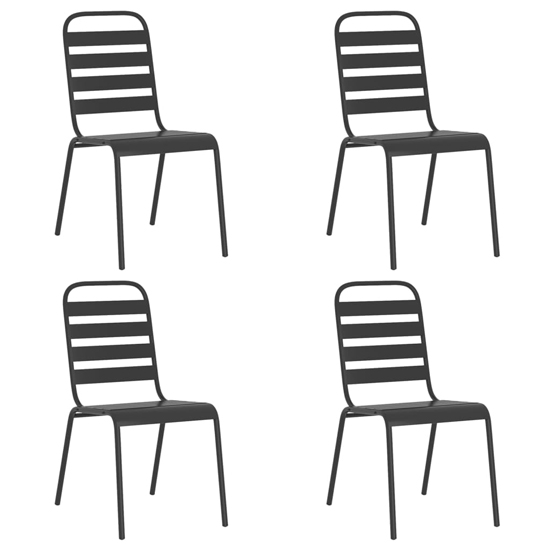 Reno Small Steel 5 Piece Garden Dining Set In Anthracite