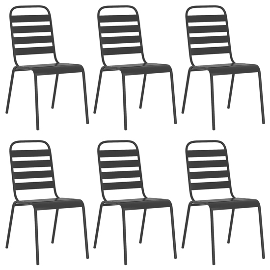 Reno Small Steel 7 Piece Garden Dining Set In Anthracite