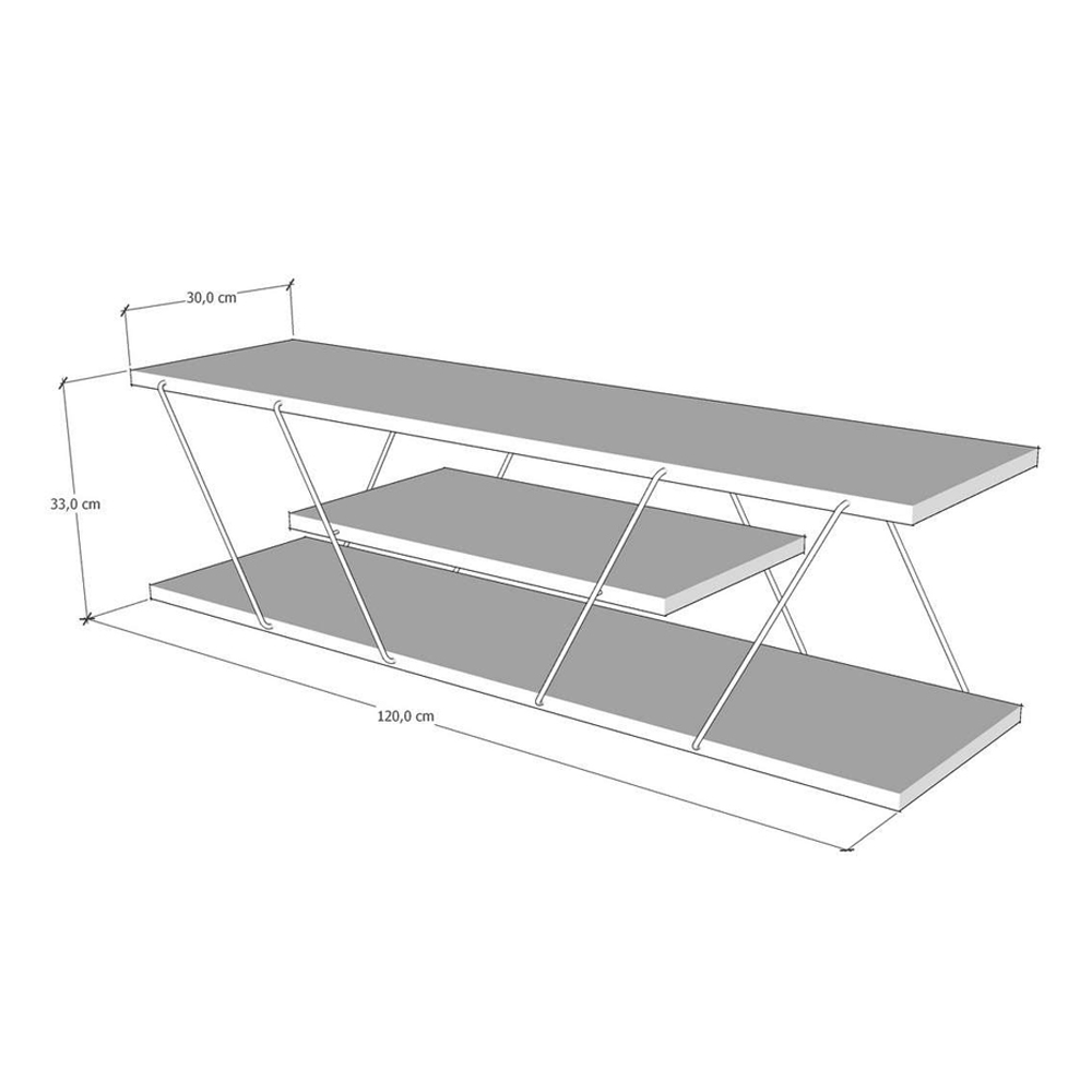 Renova Large Wooden TV Stand With 2 Shelves In White And Black